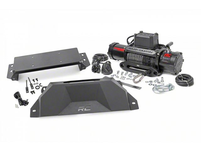 Rough Country Hidden Winch Mount with PRO9500S Winch (21-24 2.3L EcoBoost Bronco)