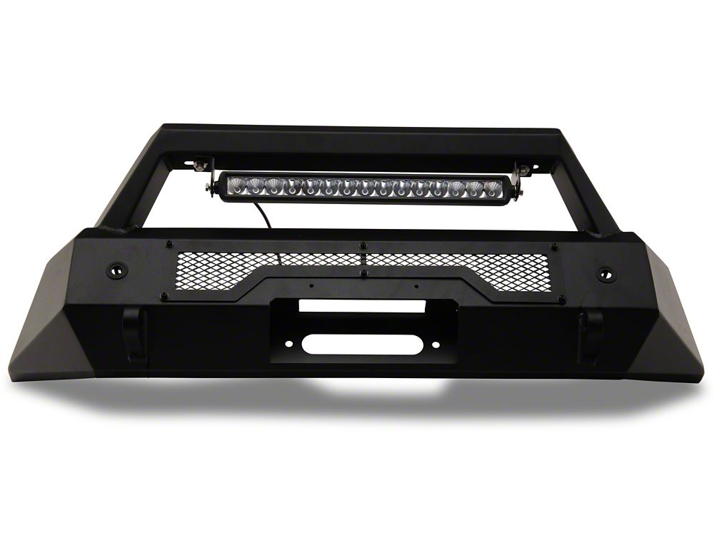 Barricade HD Stubby Front Bumper with Winch Mount and 20-Inch LED Light ...