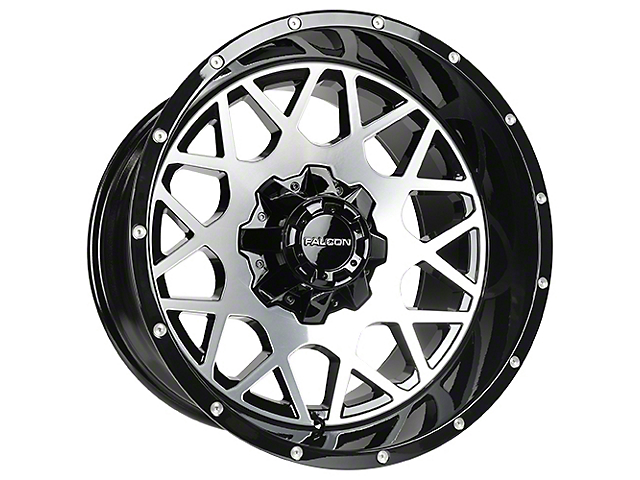 Falcon Wheels F3 Series Glossy Black Machined 6-Lug Wheel; 20x10; -24mm Offset (05-15 Tacoma)