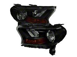 Crystal Halogen Headlights; Black Housing; Smoked Lens (19-22 Ranger XL, XLT)