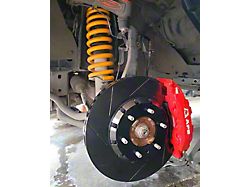 4-Piston Front Big Brake Kit with 14-Inch Slotted Rotors; Red Calipers (19-22 Ranger)