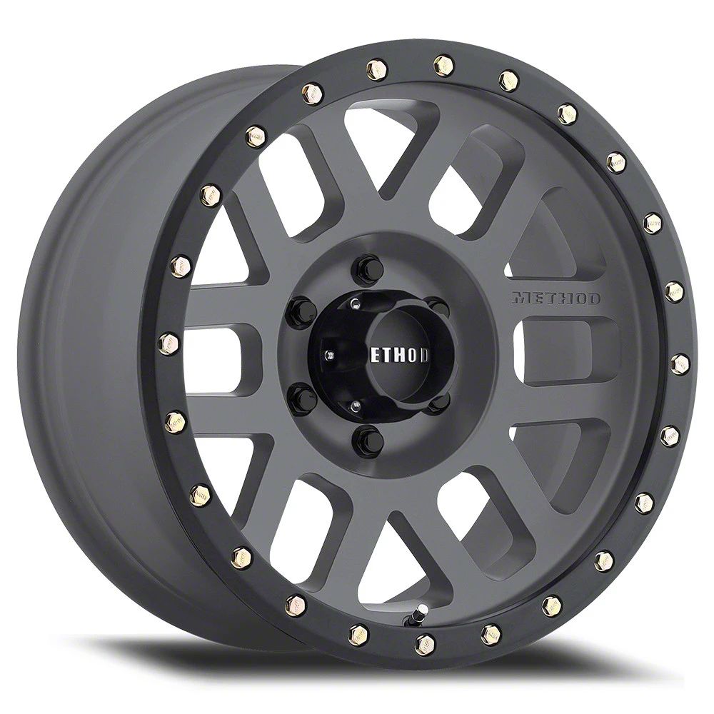 Method Race Wheels MR309 Grid Titanium 6-Lug Wheel; 17x8.5; 0mm Offset (21-23 Bronco, Excluding Raptor)