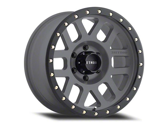 Method Race Wheels MR309 Grid Titanium 6-Lug Wheel; 17x8.5; 0mm Offset (21-24 Bronco, Excluding Raptor)