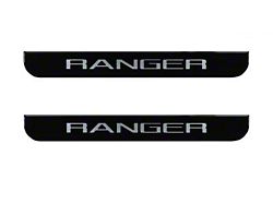 Front Door Sill Protection with Ranger Logo; Black Platinum (19-22 Ranger)