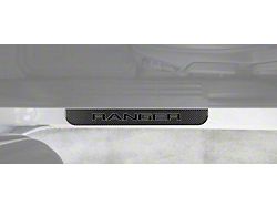Front Door Sill Protection with Ranger Logo; Domed Carbon Fiber with Gray Outline (19-22 Ranger)