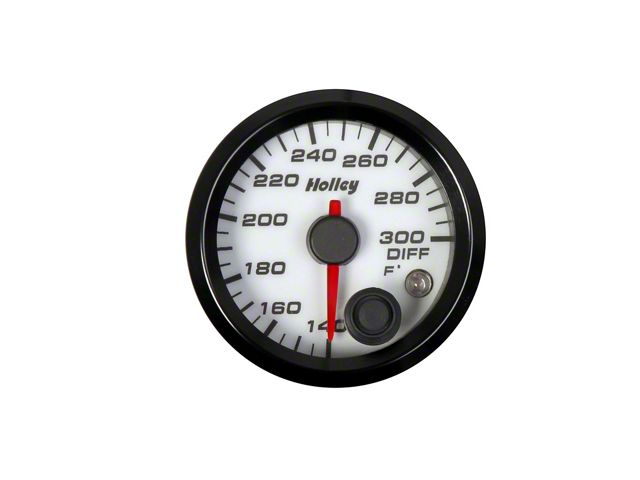 Holley 2-1/16-Inch Analog Style Differential Temperature Gauge; White (Universal; Some Adaptation May Be Required)