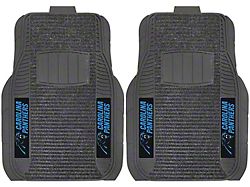 Molded Front Floor Mats with Carolina Panthers Logo (Universal; Some Adaptation May Be Required)