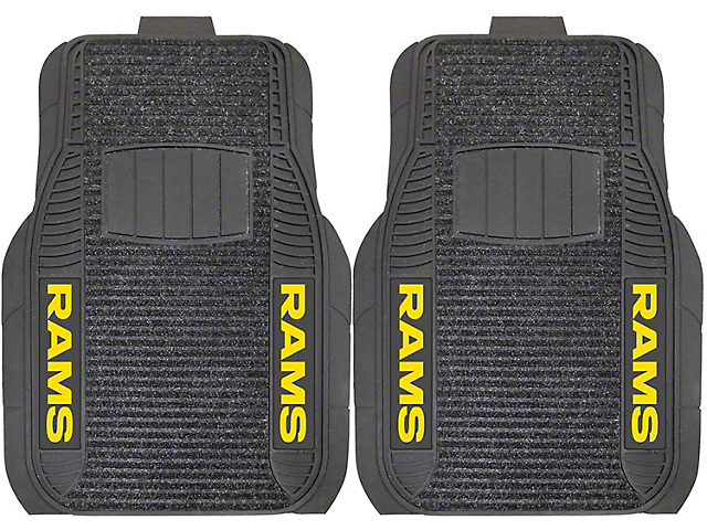 Molded Front Floor Mats with Los Angeles Rams Logo (Universal; Some Adaptation May Be Required)