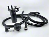 Dual Valve Plug N Play Clean Side Oil Catch Can; Black (24-26 Ranger Raptor)
