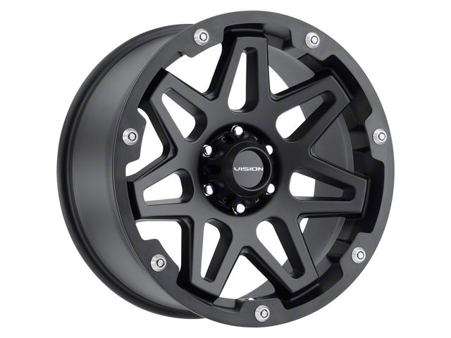 Vision Off-Road Se7en Satin Black 6-Lug Wheel; 17x9; -12mm Offset (16-23 Tacoma)