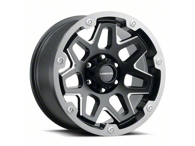 Vision Off-Road Se7en Satin Black Milled 6-Lug Wheel; 17x9; -12mm Offset (21-24 Bronco, Excluding Raptor)