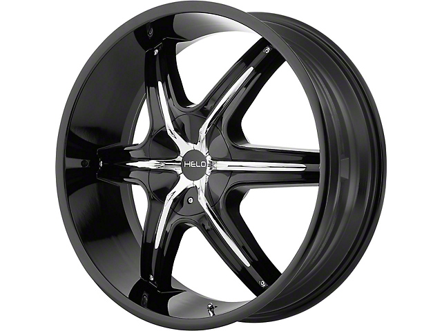 HELO HE891 Gloss Black with Chrome Accent 6-Lug Wheel; 22x9; 35mm Offset (03-09 4Runner)