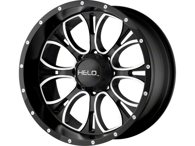 HELO HE879 Gloss Black Machined and Milled 6-Lug Wheel; 20x9; 18mm Offset (05-15 Tacoma)