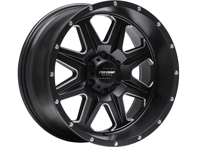 Pro Comp Wheels 63 Series Recon Satin Black Milled 6-Lug Wheel; 20x10; -18mm Offset (05-15 Tacoma)