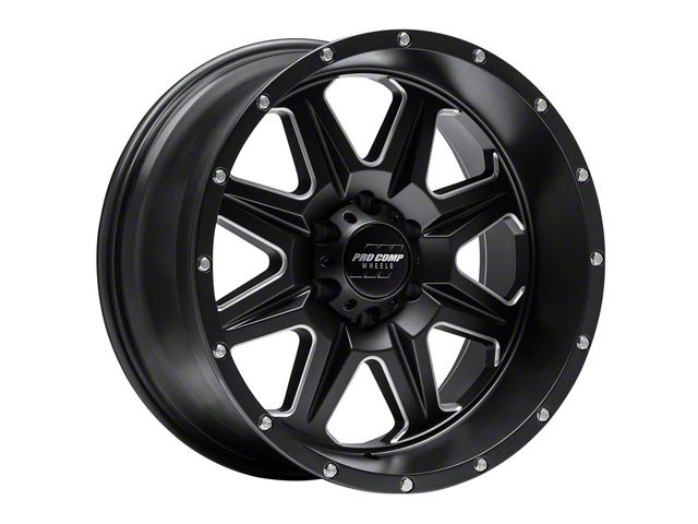 Pro Comp Wheels 63 Series Recon Satin Black Milled 6-Lug Wheel; 17x9; -6mm Offset (16-23 Tacoma)