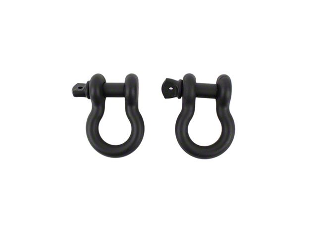 Fishbone Offroad 3/4-Inch D-Ring Shackles; Black