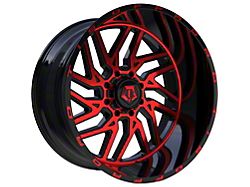 TIS 544MBR Gloss Black with Red Tint Accent 6-Lug Wheel; 22x12; -44mm Offset (99-06 Silverado 1500)