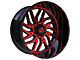 TIS 544MBR Gloss Black with Red Tint Accent 6-Lug Wheel; 22x12; -44mm Offset (10-24 4Runner)