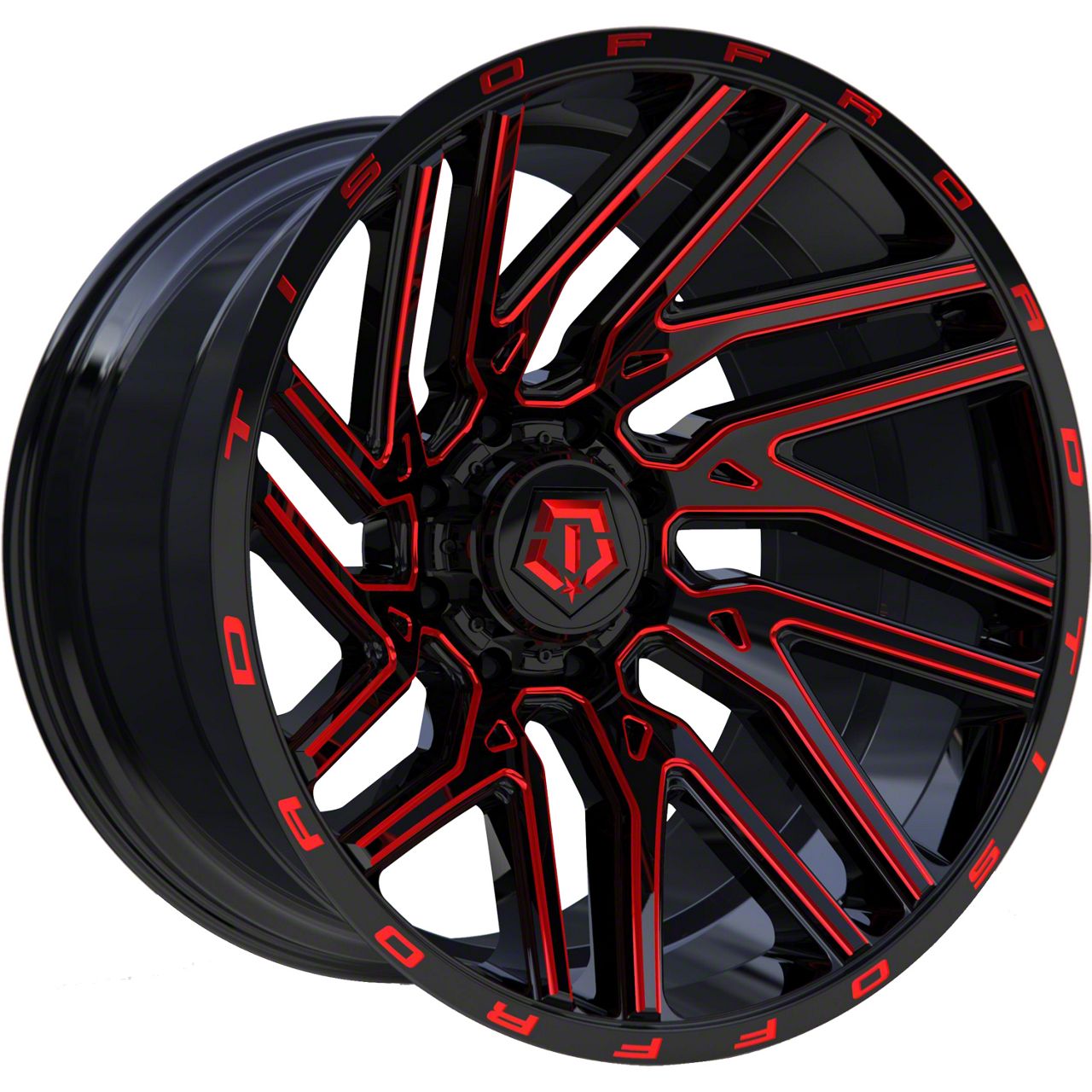 TIS Tundra 554BMR Gloss Black with Red Tint Accent 6-Lug Wheel; 20x10 ...