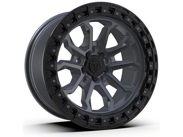 TIS 556AB Satin Anthracite with Black Simulated Bead Ring 6-Lug Wheel; 17x9; -12mm Offset (16-23 Tacoma)