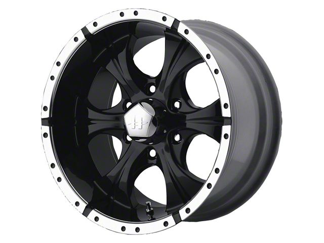 HELO HE791 MAXX Gloss Black Machined 6-Lug Wheel; 17x9; -12mm Offset (21-24 Bronco, Excluding Raptor)