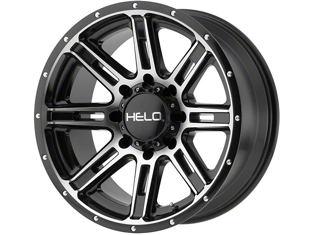 HELO HE900 Gloss Black Machined 6-Lug Wheel; 18x9; 0mm Offset (21-23 Bronco, Excluding Raptor)