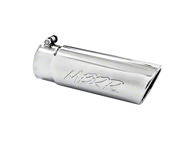 MBRP 4-Inch Angled Rolled End Exhaust Tip; Polished (Fits 3.50-Inch Tailpipe)