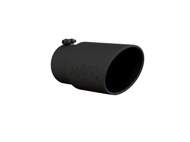 MBRP 6-Inch Angled Rolled End Exhaust Tip; Black (Fits 5-Inch Tailpipe)