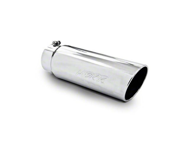 MBRP Angled Cut Rolled End Exhaust Tip; 6-Inch; Polished (Fits 5-Inch Tailpipe)