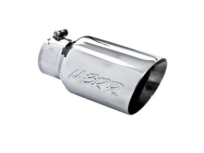 MBRP Angled Cut Dual Wall Exhaust Tip; 6-Inch; Polished (Fits 4-Inch Tailpipe)