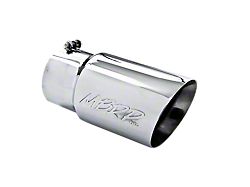 MBRP Angled Cut Dual Wall Exhaust Tip; 6-Inch; Polished (Fits 5-Inch Tailpipe)