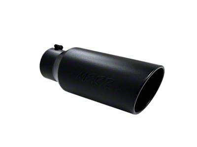 MBRP Angled Cut Rolled End Exhaust Tip; 7-Inch; Black (Fits 5-Inch Tailpipe)
