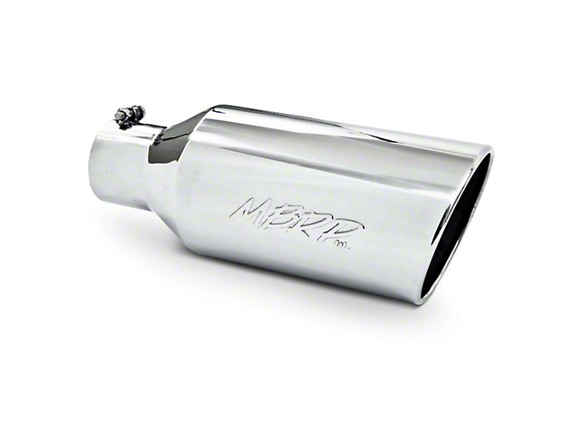 MBRP Angled Cut Rolled End Exhaust Tip; 7-Inch; Polished (Fits 4-Inch Tailpipe)