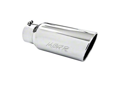 MBRP Angled Cut Rolled End Exhaust Tip; 7-Inch; Polished (Fits 5-Inch Tailpipe)