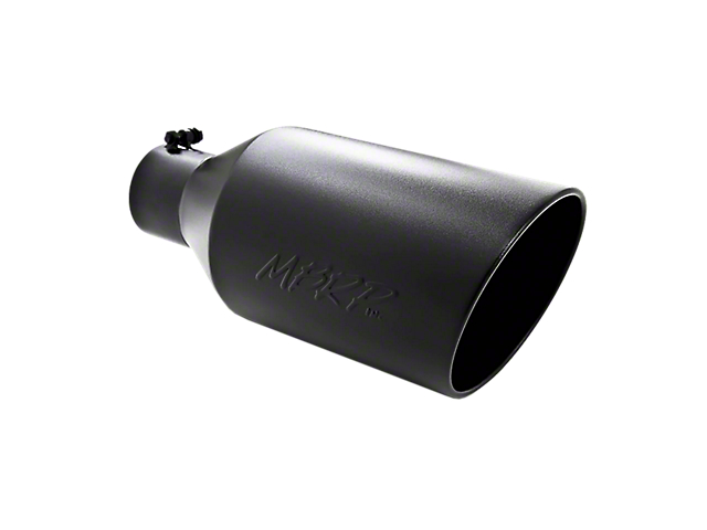 MBRP 8-Inch Angled Rolled End Exhaust Tip; Black (Fits 4-Inch Tailpipe)