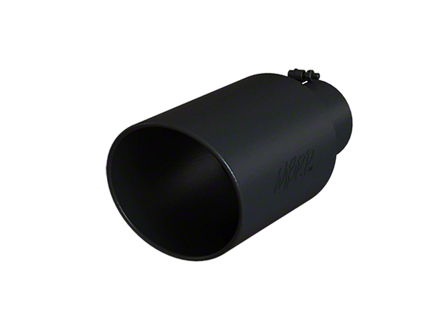 MBRP 8-Inch Angled Rolled End Exhaust Tip; Black (Fits 5-Inch Tailpipe)