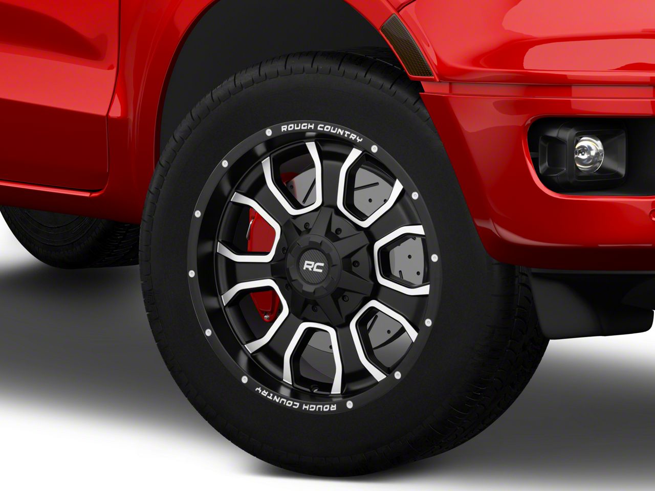 Rough Country Tundra One-Piece Series 93 Matte Black Milled 6-Lug Wheel ...