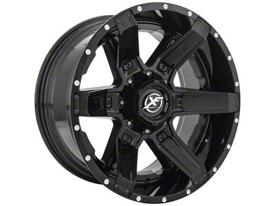 XF Offroad XF-214 Gloss Black with Gloss Black Inserts 6-Lug Wheel; 22x12; -44mm Offset (22-24 Tundra)