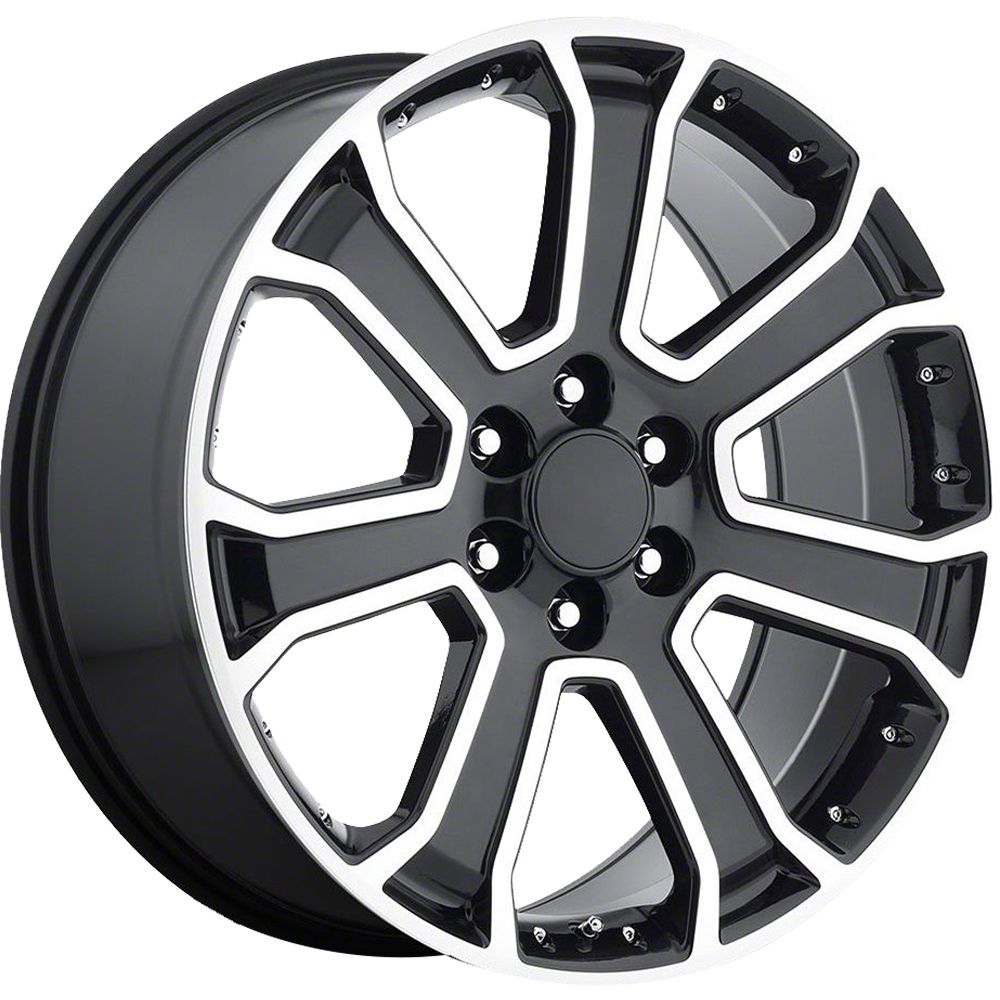 OE Revolution Silverado 1500 G-06 Gloss Black Milled 6-Lug Wheel; 22x9 ...