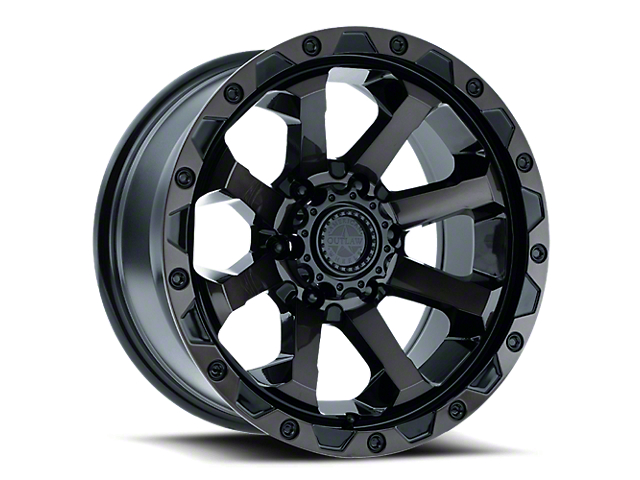 American Outlaw Wheels Capone Gloss Black with Dark Tint 6-Lug Wheel; 17x8.5; 0mm Offset (16-22 Tacoma)