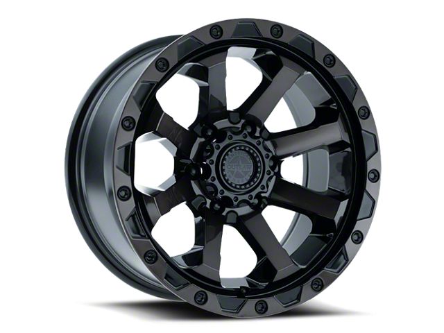 American Outlaw Wheels Capone Gloss Black with Dark Tint 6-Lug Wheel; 17x8.5; 0mm Offset (16-23 Tacoma)