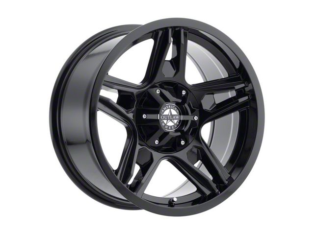 American Outlaw Wheels Lonestar Gloss Black 6-Lug Wheel; 17x8.5; 10mm Offset (16-23 Tacoma)