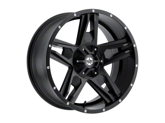 American Outlaw Wheels Lonestar Satin Black 6-Lug Wheel; 17x8.5; 10mm Offset (16-23 Tacoma)