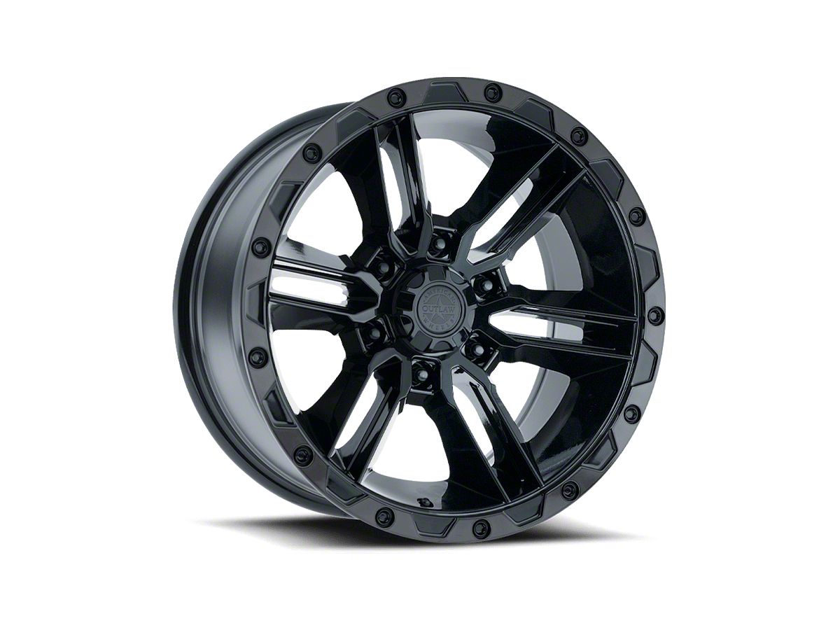 American Outlaw Wheels Tundra Railcar Gloss Black with Machined