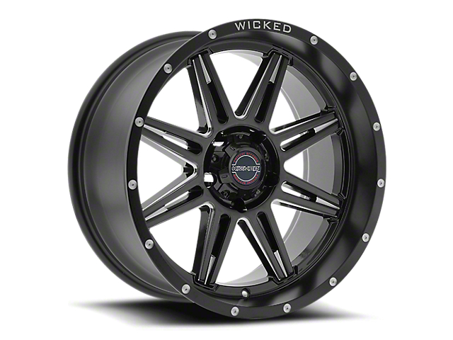 Wicked Offroad W905 Satin Black Milled 6-Lug Wheel; 20x9; 0mm Offset (22-23 Tundra)
