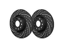 SP Performance Double Drilled and Slotted 6-Lug Rotors with Black Zinc Plating; Front Pair (19-22 Ranger)
