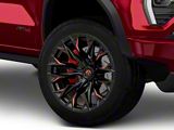 Fuel Wheels Flame Gloss Black Milled with Red Accents 6-Lug Wheel; 20x10; -18mm Offset (23-26 Canyon)