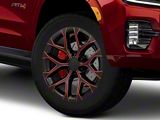 PR177 Gloss Black Red Milled 6-Lug Wheel; 20x9; 24mm Offset (21-26 Yukon)