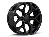 Snowflake All Gloss Black 6-Lug Wheel; 22x9; 31mm Offset (21-26 Yukon)
