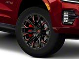 Fuel Wheels Flame Gloss Black Milled with Red Accents 6-Lug Wheel; 20x10; -18mm Offset (21-26 Yukon)